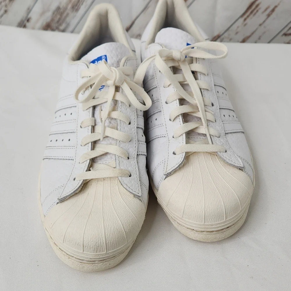 Adidas Superstar‎ 82 Debossed Geometric White Sneakers Shoes